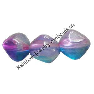 Dichroic Plastic Beads, Nugget 10x9mm Hole:1mm, Sold by Bag