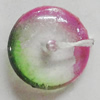 Dichroic Plastic Beads, Flat Round 10mm Hole:1mm, Sold by Bag