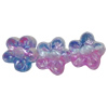 Dichroic Plastic Beads, Flower 7mm Hole:1mm, Sold by Bag