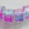Dichroic Plastic Beads, Column 6x4mm Hole:2mm, Sold by Bag