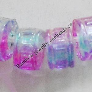Dichroic Plastic Beads, Column 6x4mm Hole:2mm, Sold by Bag
