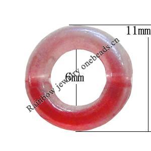 Dichroic Plastic Beads, Donut Outside diameter:11mm, Inside diameter:6mm, Sold by Bag
