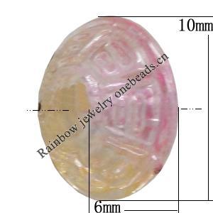 Dichroic Plastic Beads, Flat Round 10x6mm Hole:2mm, Sold by Bag
