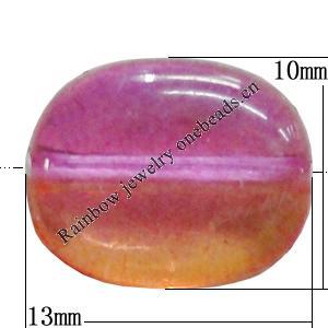 Dichroic Plastic Beads, Oval 13x10mm Hole:1mm, Sold by Bag