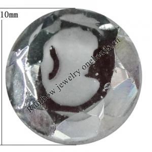 Glass Cabochons, No Hole Headwear & Costume Accessory, 10mm, Sold by Bag