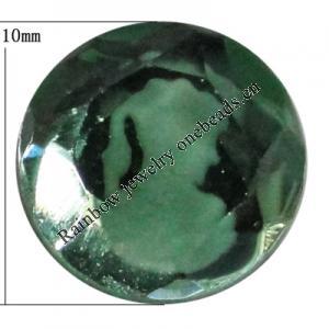 Glass Cabochons, No Hole Headwear & Costume Accessory, 10mm, Sold by Bag