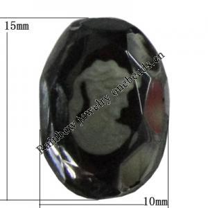 Glass Cabochons, No Hole Headwear & Costume Accessory, 15x10mm, Sold by Bag