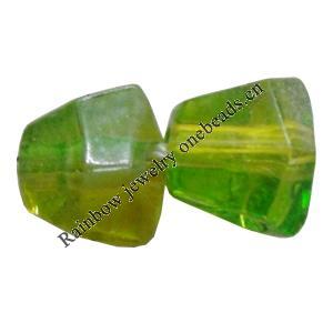 Dichroic Plastic Beads, Faceted Trapezium 8x9mm Hole:1.5mm, Sold by Bag