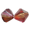 Dichroic Plastic Beads, Faceted Bicone 10x10mm Hole:1mm, Sold by Bag