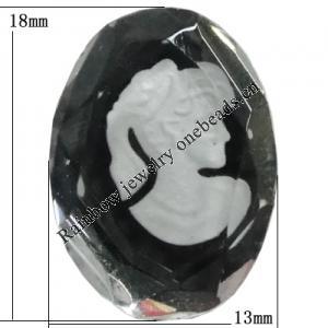 Glass Cabochons, No Hole Headwear & Costume Accessory, 18x13mm, Sold by Bag