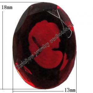 Glass Cabochons, No Hole Headwear & Costume Accessory, 18x13mm, Sold by Bag