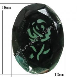 Glass Cabochons, No Hole Headwear & Costume Accessory, 18x13mm, Sold by Bag