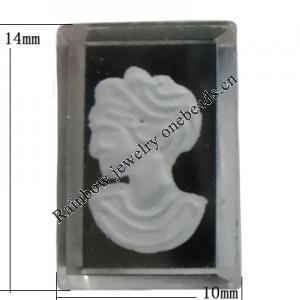 Glass Cabochons, No Hole Headwear & Costume Accessory, 14x10mm, Sold by Bag