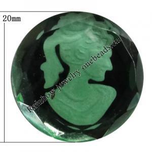 Glass Cabochons, No Hole Headwear & Costume Accessory, 20mm, Sold by Bag