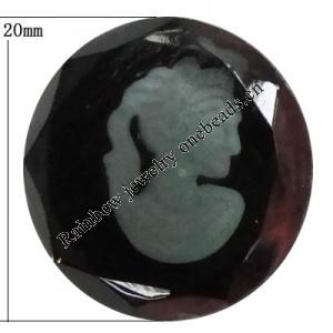 Glass Cabochons, No Hole Headwear & Costume Accessory, 20mm, Sold by Bag