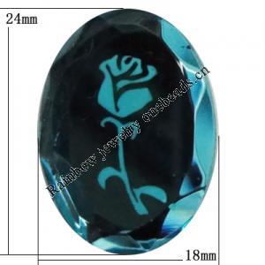 Glass Cabochons, No Hole Headwear & Costume Accessory, 24x18mm, Sold by Bag