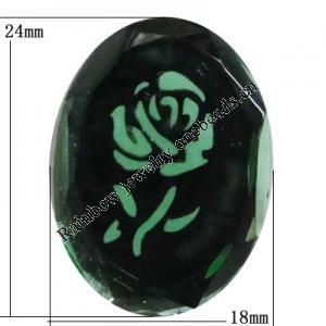 Glass Cabochons, No Hole Headwear & Costume Accessory, 24x18mm, Sold by Bag