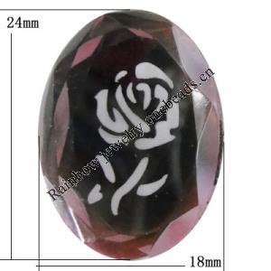 Glass Cabochons, No Hole Headwear & Costume Accessory, 24x18mm, Sold by Bag