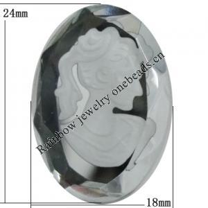 Glass Cabochons, No Hole Headwear & Costume Accessory, 24x18mm, Sold by Bag