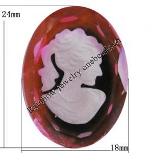 Glass Cabochons, No Hole Headwear & Costume Accessory, 24x18mm, Sold by Bag