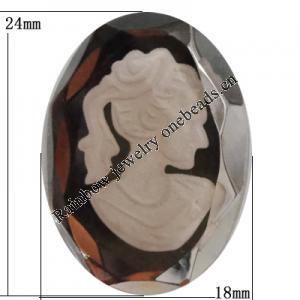 Glass Cabochons, No Hole Headwear & Costume Accessory, 24x18mm, Sold by Bag