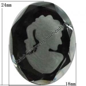 Glass Cabochons, No Hole Headwear & Costume Accessory, 24x18mm, Sold by Bag