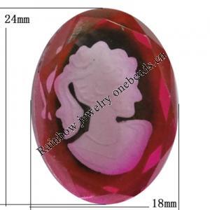 Glass Cabochons, No Hole Headwear & Costume Accessory, 24x18mm, Sold by Bag