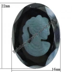 Glass Cabochons, No Hole Headwear & Costume Accessory, 22x16mm, Sold by Bag