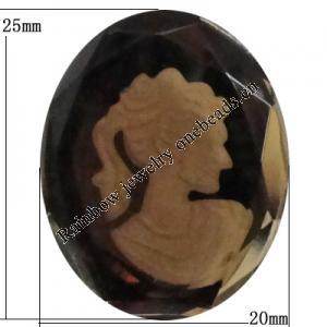 Glass Cabochons, No Hole Headwear & Costume Accessory, 25x20mm, Sold by Bag