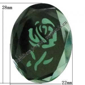 Glass Cabochons, No Hole Headwear & Costume Accessory, 28x22mm, Sold by Bag