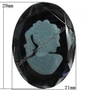 Glass Cabochons, No Hole Headwear & Costume Accessory, 29x21mm, Sold by Bag