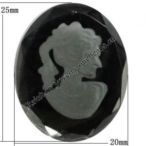 Glass Cabochons, No Hole Headwear & Costume Accessory, 25x20mm, Sold by Bag