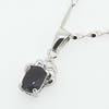 Sterling Silver Pendant/Charm with Sapphire, 16x7.2mm, Sold by PC