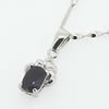 Sterling Silver Pendant/Charm with Sapphire, 16x7.2mm, Sold by PC
