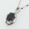 Sterling Silver Pendant/Charm with Sapphire, 14.6x7.1mm, Sold by PC