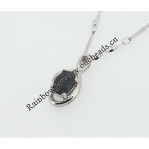 Sterling Silver Pendant/Charm with Sapphire, 14.6x7.1mm, Sold by PC