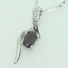 Sterling Silver Pendant/Charm with Sapphire, 21x7.5mm, Sold by PC