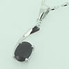 Sterling Silver Pendant/Charm with Sapphire, 21x7mm, Sold by PC