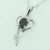 Sterling Silver Pendant/Charm with Sapphire, 19x9mm, Sold by PC