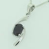 Sterling Silver Pendant/Charm with Sapphire, 20x6.5mm, Sold by PC