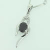 Sterling Silver Pendant/Charm with Sapphire, 26x8mm, Sold by PC