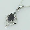 Sterling Silver Pendant/Charm with Sapphire, 16x9mm, Sold by PC