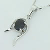 Sterling Silver Pendant/Charm with Sapphire, 16x7mm, Sold by PC