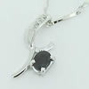 Sterling Silver Pendant/Charm with Sapphire, 18x10.5mm, Sold by PC