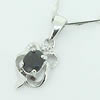 Sterling Silver Pendant/Charm with Sapphire, 15x8mm, Sold by PC
