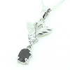 Sterling Silver Pendant/Charm with Sapphire, 27x11.5mm, Sold by PC