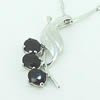 Sterling Silver Pendant/Charm with Sapphire, 24x10.4mm, Sold by PC