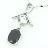 Sterling Silver Pendant/Charm with Sapphire, 23x11mm, Sold by PC
