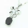 Sterling Silver Pendant/Charm with Sapphire, 22x10mm, Sold by PC