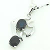 Sterling Silver Pendant/Charm with Sapphire, 23x11mm, Sold by PC
